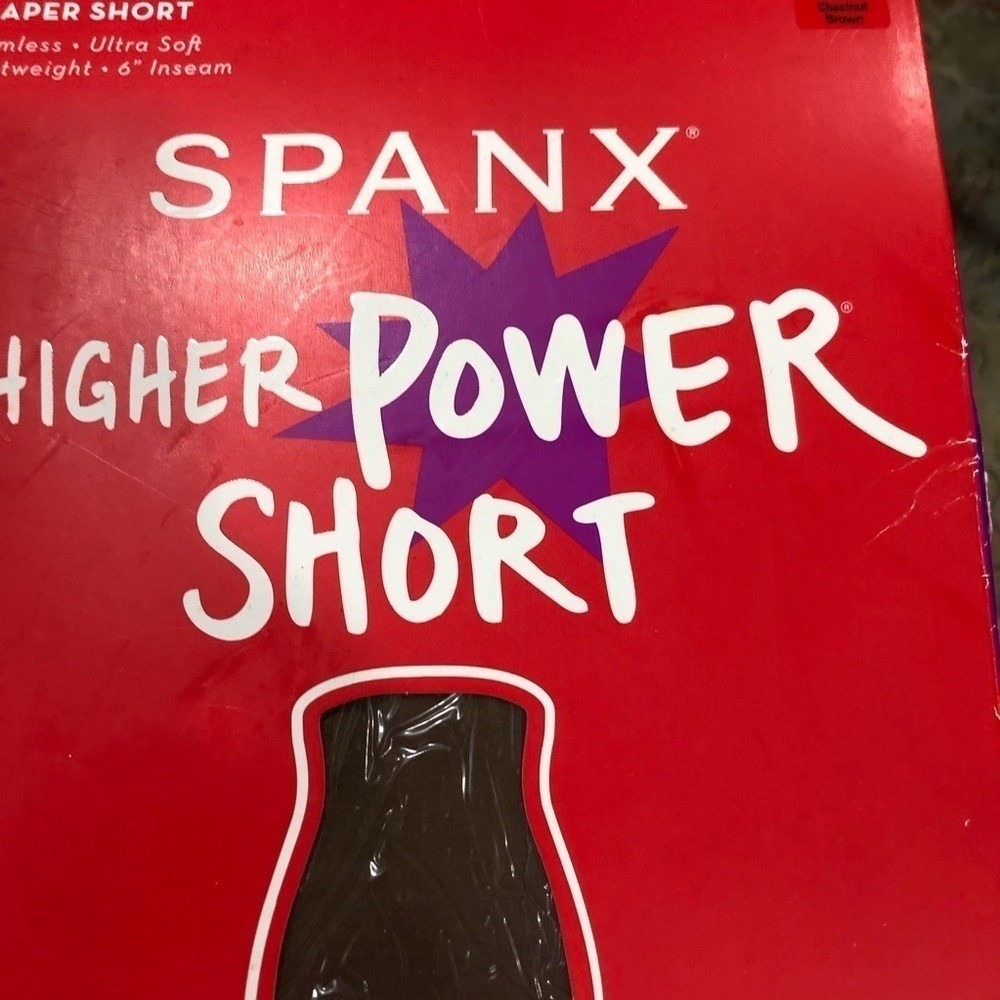 Spanx Higher Power Short High Waisted Shaper Chestnut Brown XL 2744 6in Inseam - Picture 8 of 8